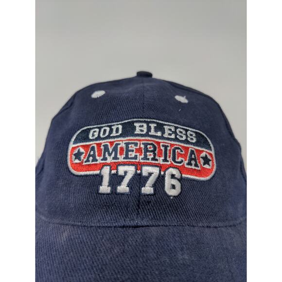 Crossroads God Bless America In God We Trust Patriotic Slideback Hat OSFA Blue - Picture 3 of 10
